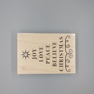 NWT Recollections Christmas Noel Wood Stamp